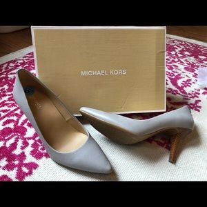 Grey MK heels worn twice